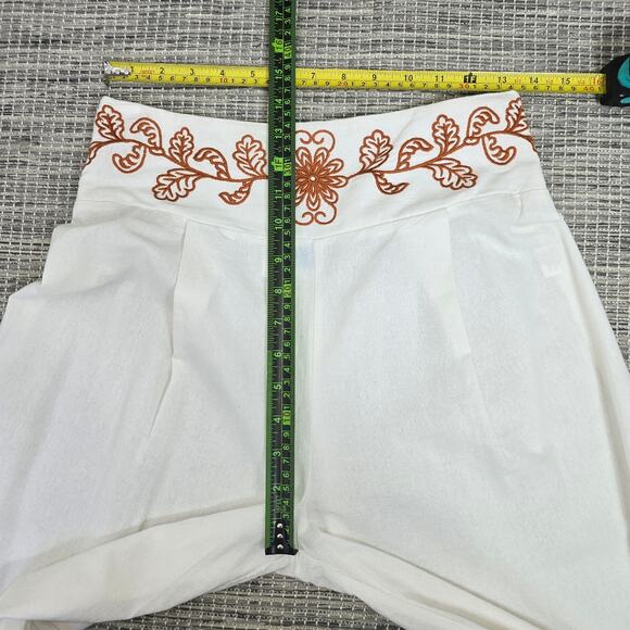 Modamalfi Wide Leg Palazzo Pants Womens Elastic Waist Band Embroidered Boho NEW - Picture 10 of 15